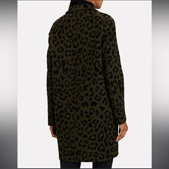 NWT HARRIS WHARF LONDON
Cocoon Leopard Printed Boiled Cotton Coat Green Small - Picture 5 of 15